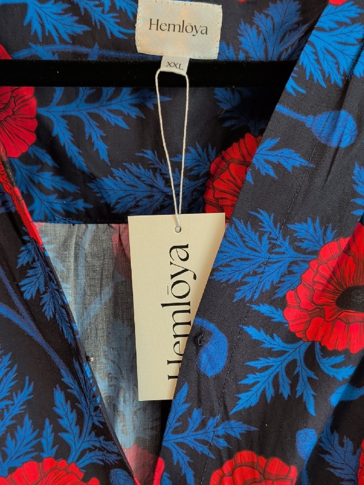 Blue & Red Floral Button-Front Women’s Dress — image 6 of 6